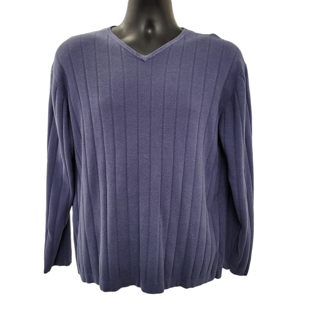 Wayne Gretzky Blue Vneck Sweater 100% Cotton Size: M